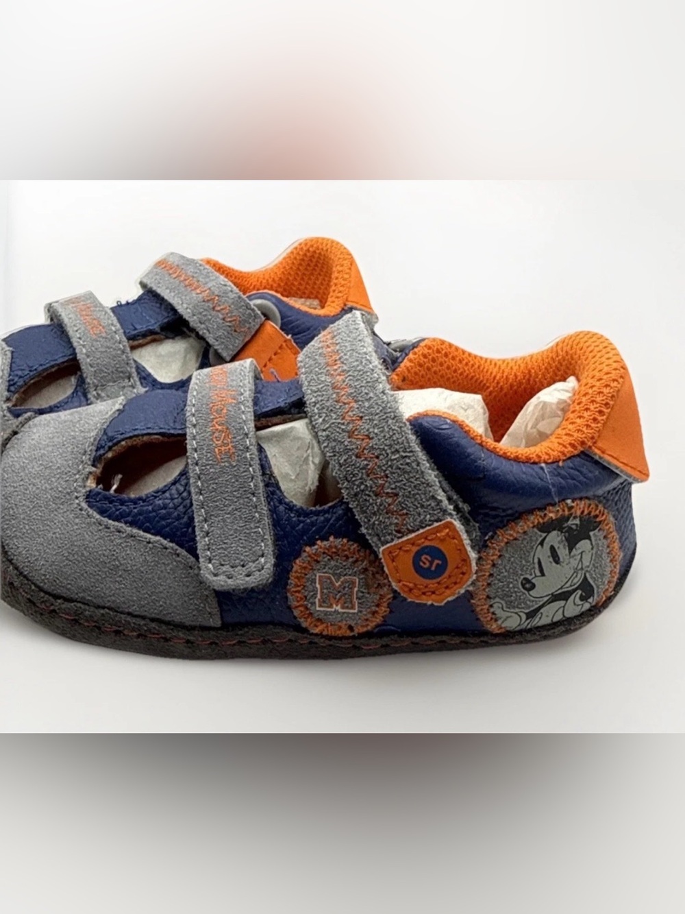 Stride Rite + Disney Navy and Orange Velcro Sneakers